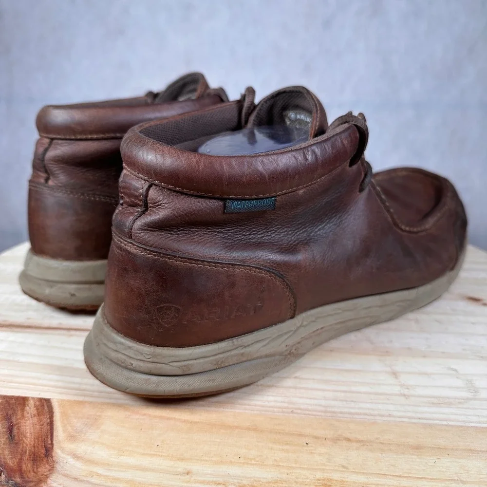 Ariat Spitfire Boots Mens 12 Brown Good Waterproof Leather Moc Toe 10038479